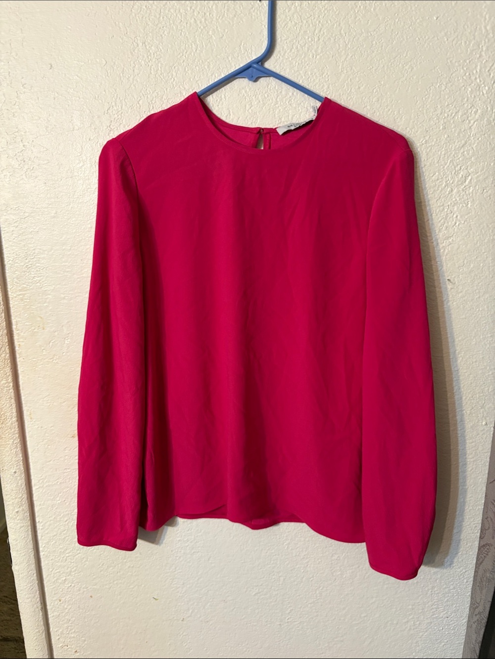 MM Lafleur Fuchsia Pink Long-Sleeve Crewneck Blouse
